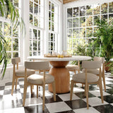 Cynthia 54" Travertine Dining Table