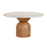 Cynthia 54" Travertine Dining Table