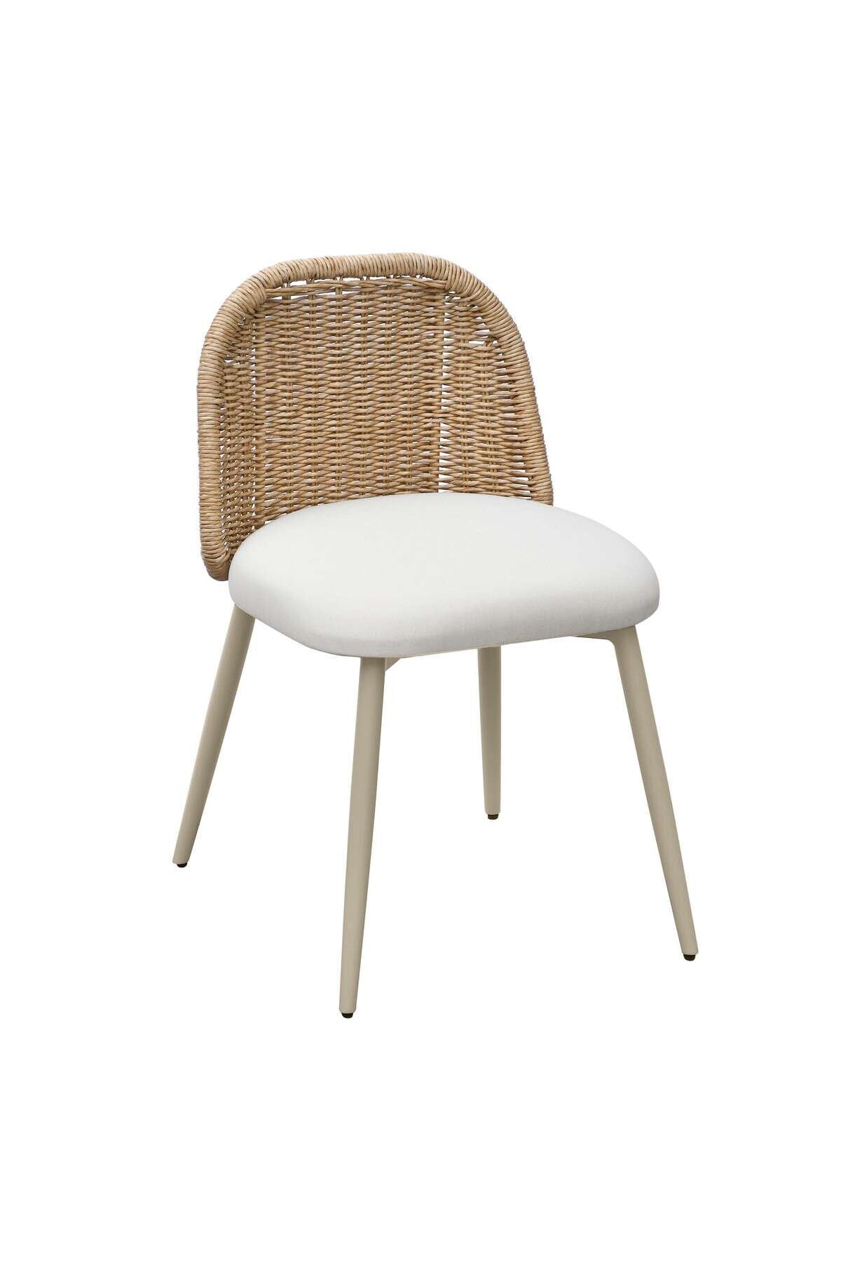 Alexa Cream Performance Fabric Outdoor Dining Chair