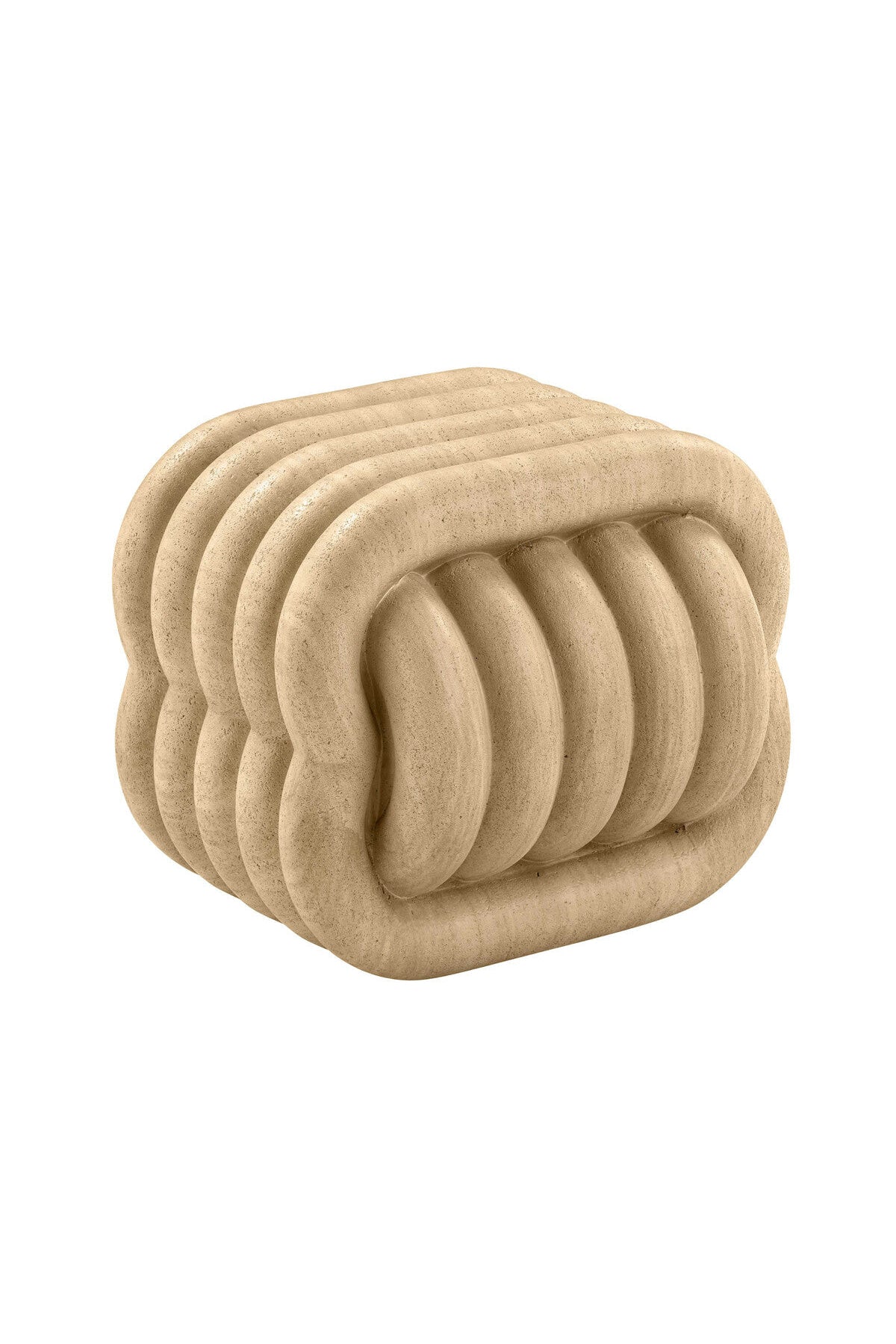 Love Knot Faux Travertine Indoor / Outdoor Accent Stool