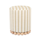 Dex Striped Linen Ottoman