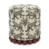 Dex Leopard Jacquard Ottoman - 2 Colors