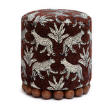 Dex Leopard Jacquard Ottoman