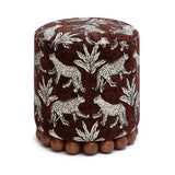 Dex Leopard Jacquard Ottoman