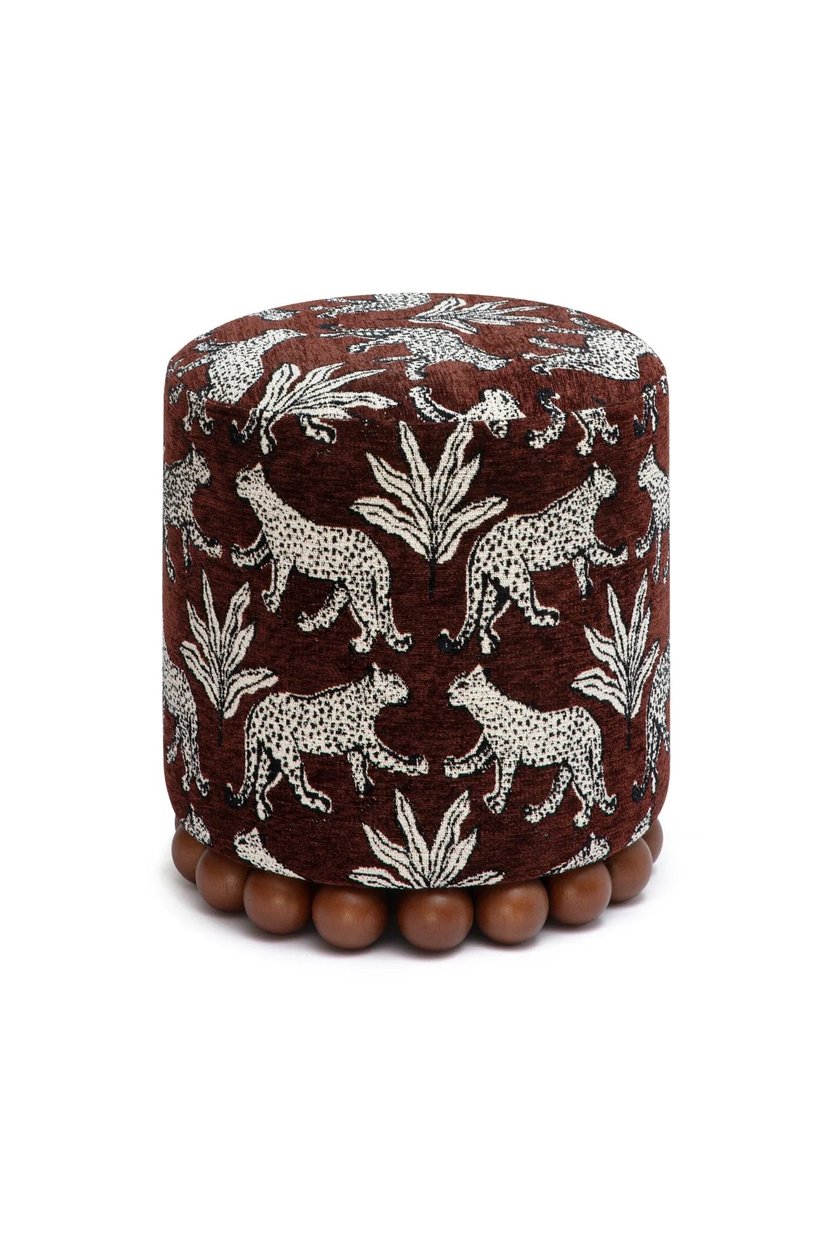 Dex Leopard Jacquard Ottoman