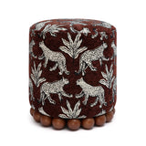 Dex Leopard Jacquard Ottoman