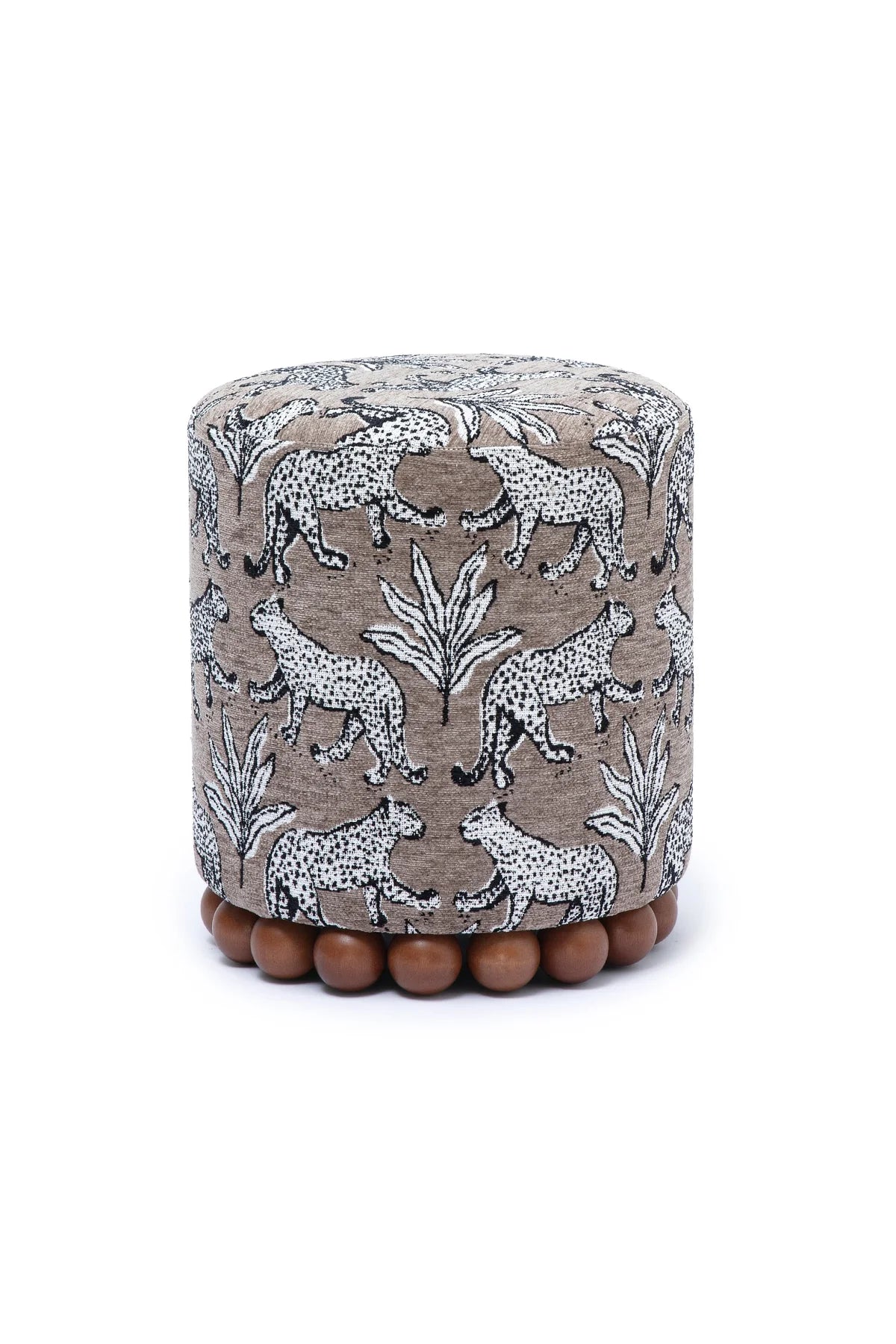 Dex Leopard Jacquard Ottoman