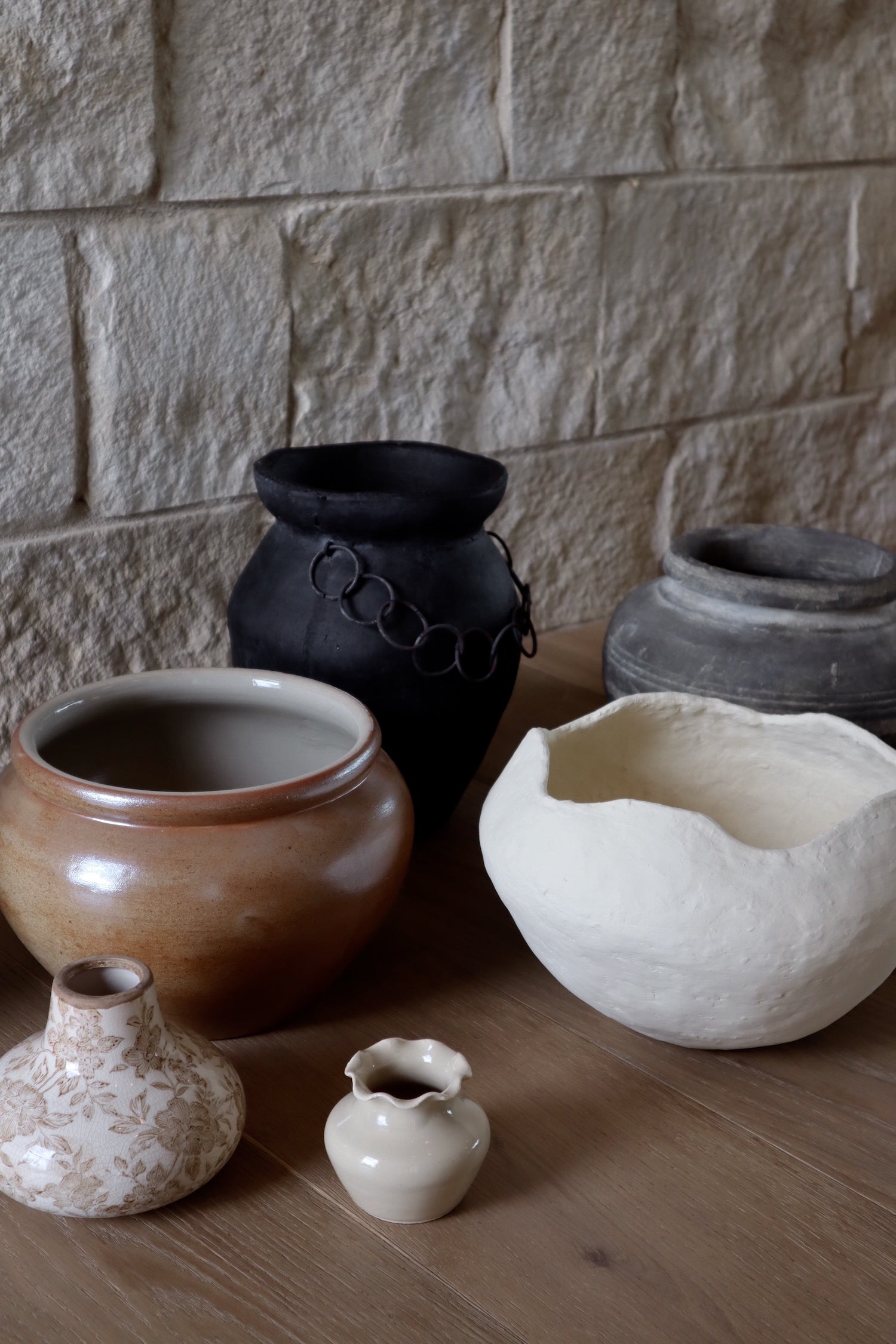 Terracotta Vase with Chain