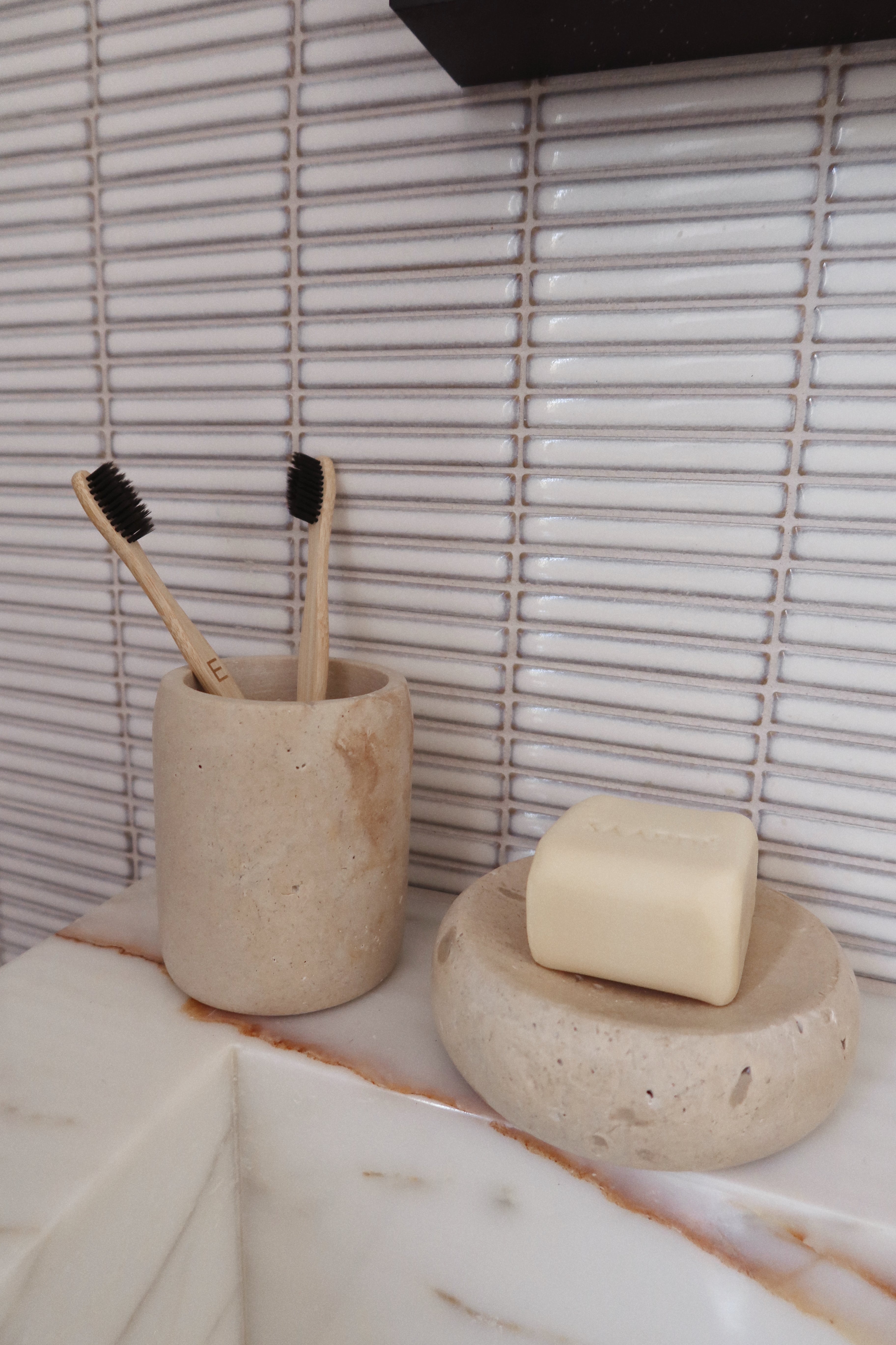 Santana Travertine Soap Dish