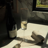 Gisele Champagne Flute w/ Gold Rim