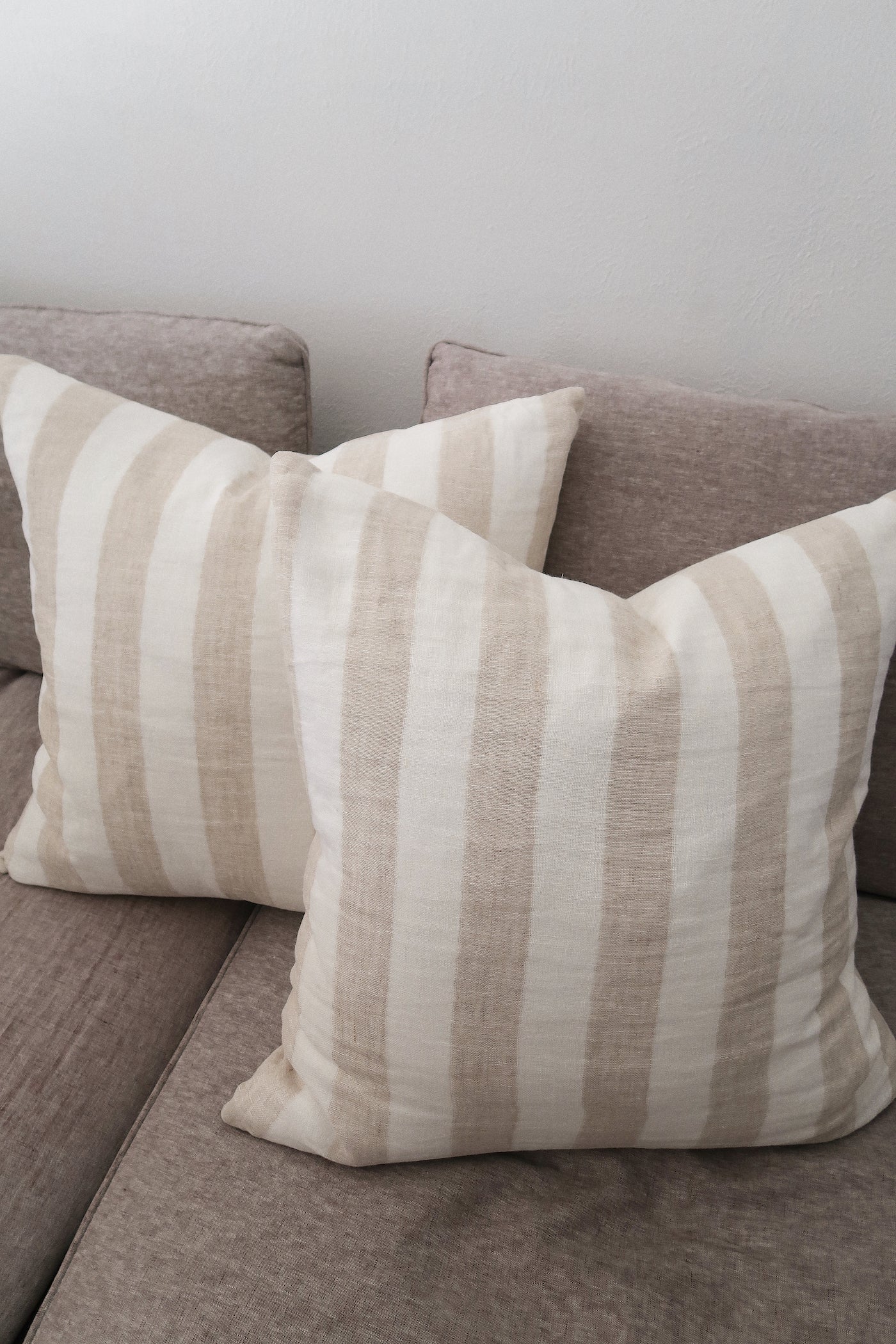 Petra Striped Pillow - Ivory - Set of 2