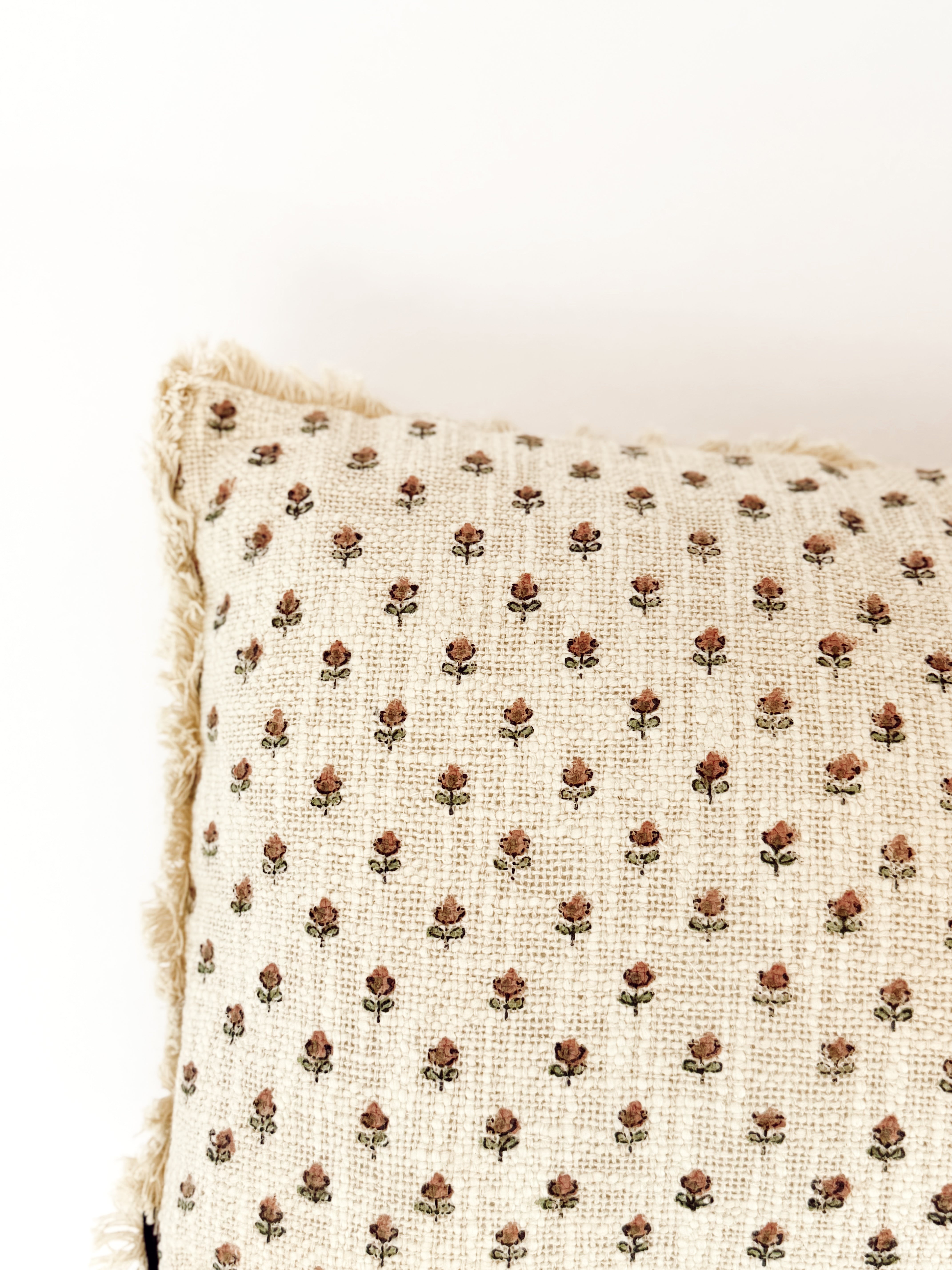 Floral Block Print Lumbar Pillow - 14