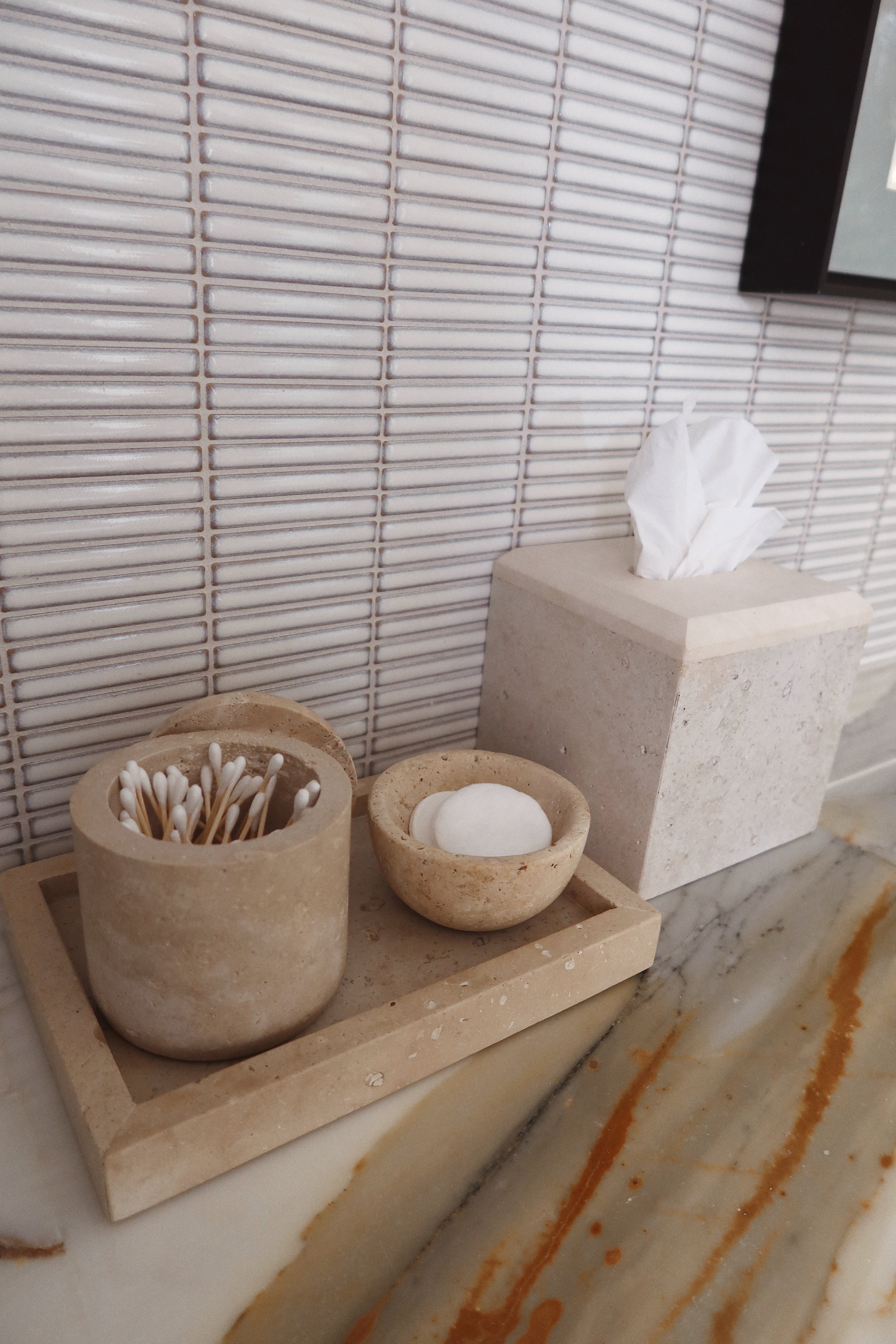 Santana Travertine Tissue Box