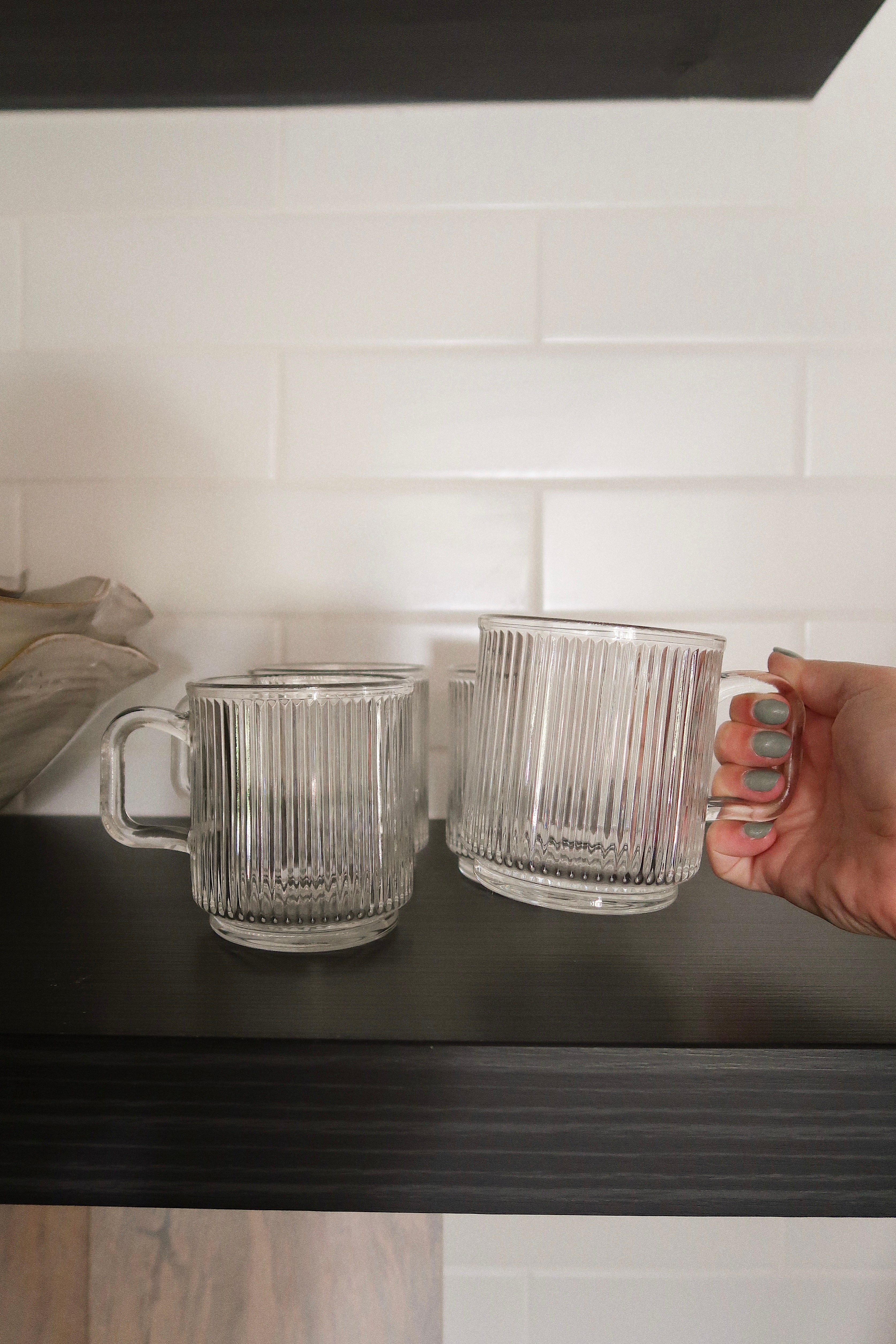 Dixon Ribbed Glass Mug - Set of 2