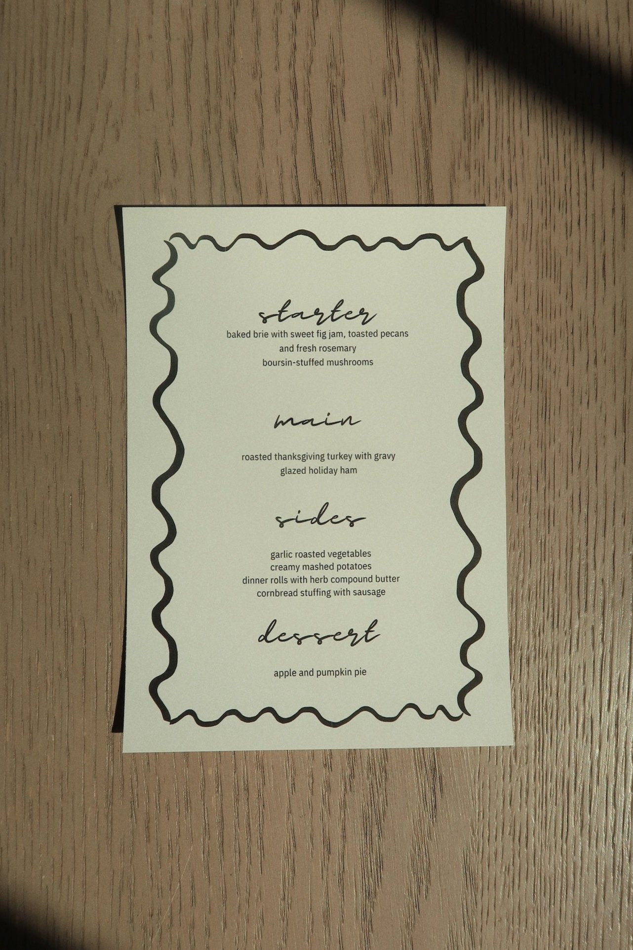 Free Menu + Place Cards - Digital Download