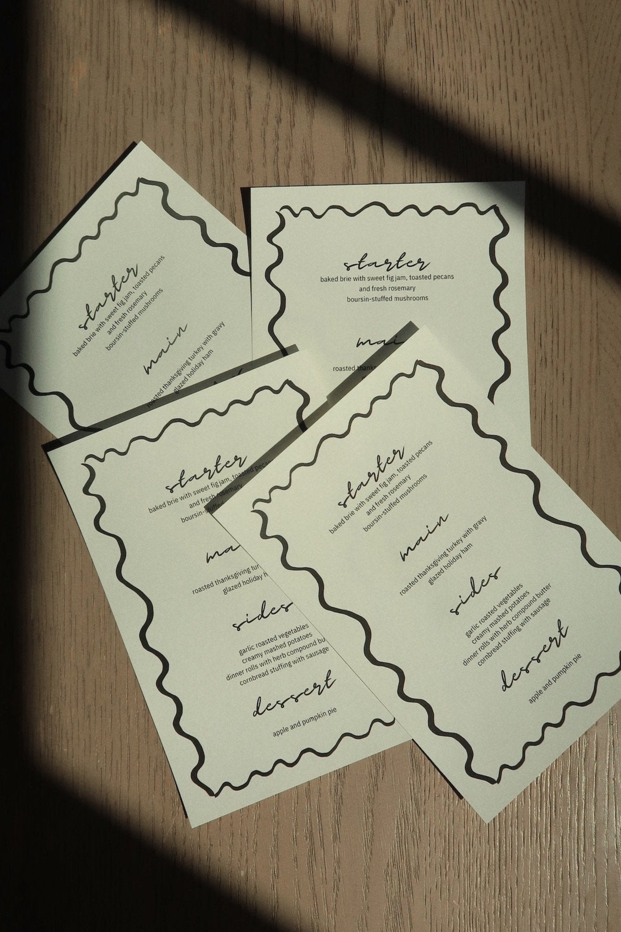 Free Menu + Place Cards - Digital Download