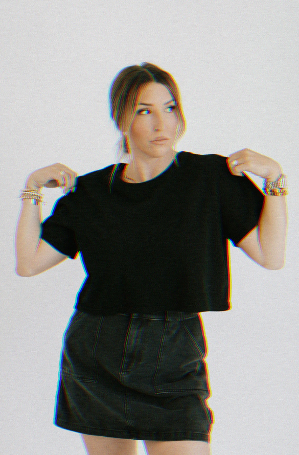 Day Trip Cropped Tee - Black