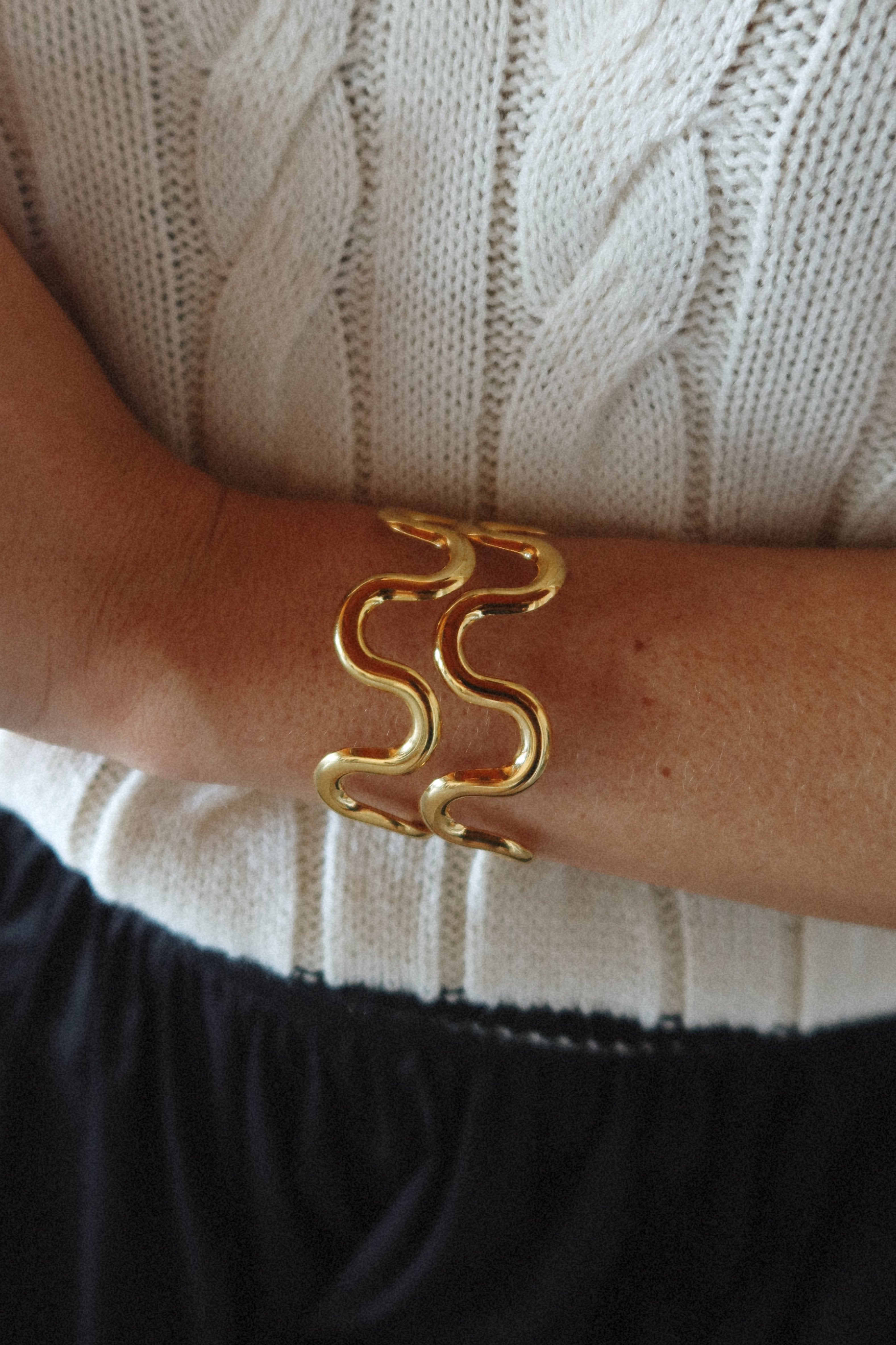 Last Chance Wavy Cuff - Gold