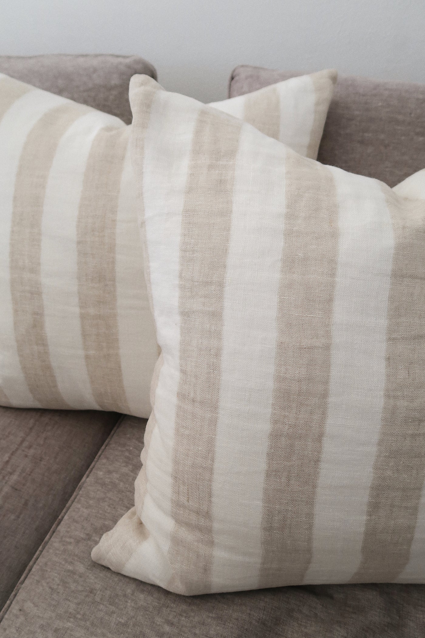 Petra Striped Pillow - Ivory - Set of 2