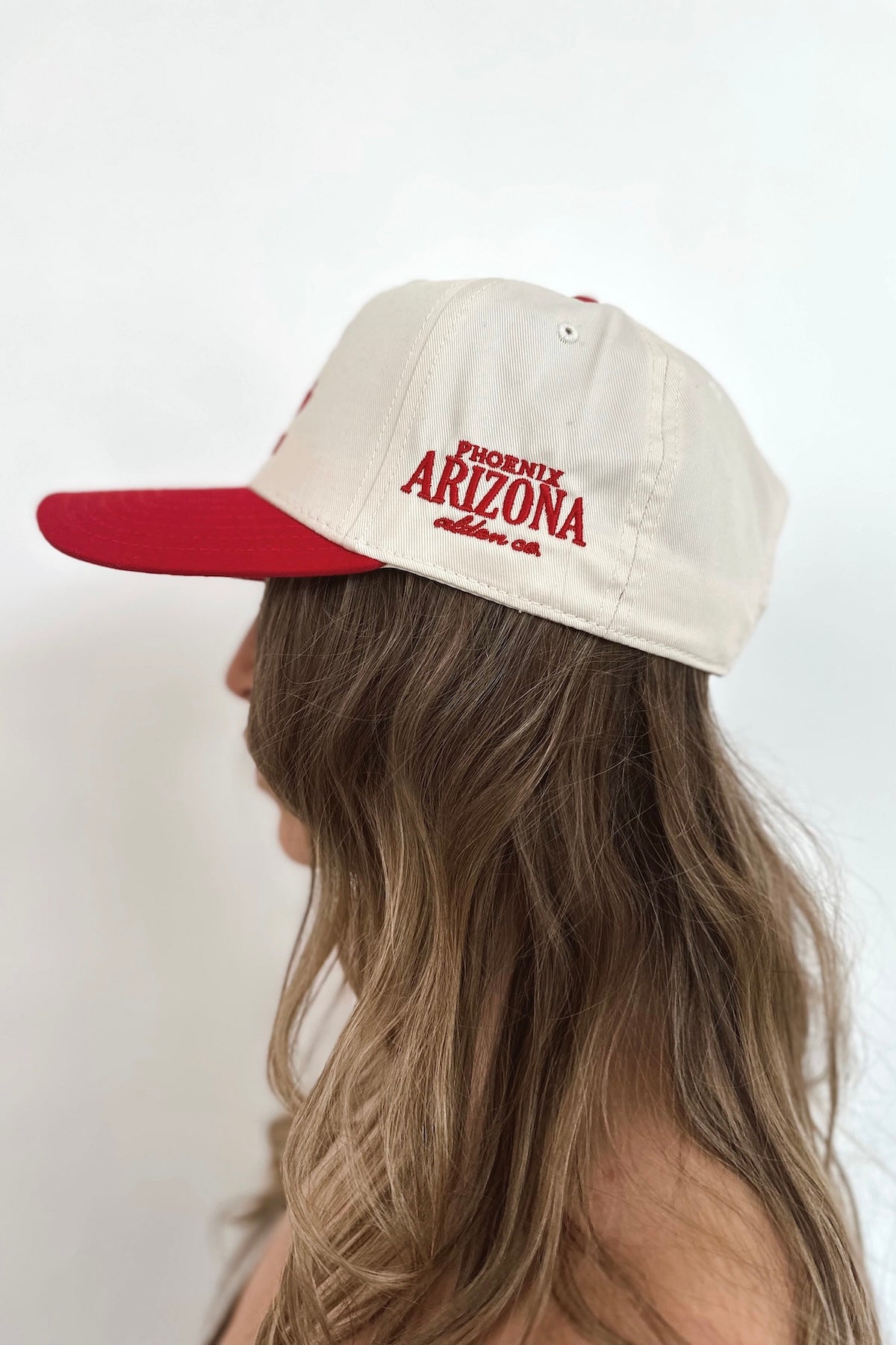 Valley Moms Social Club Hat - Cream + Red