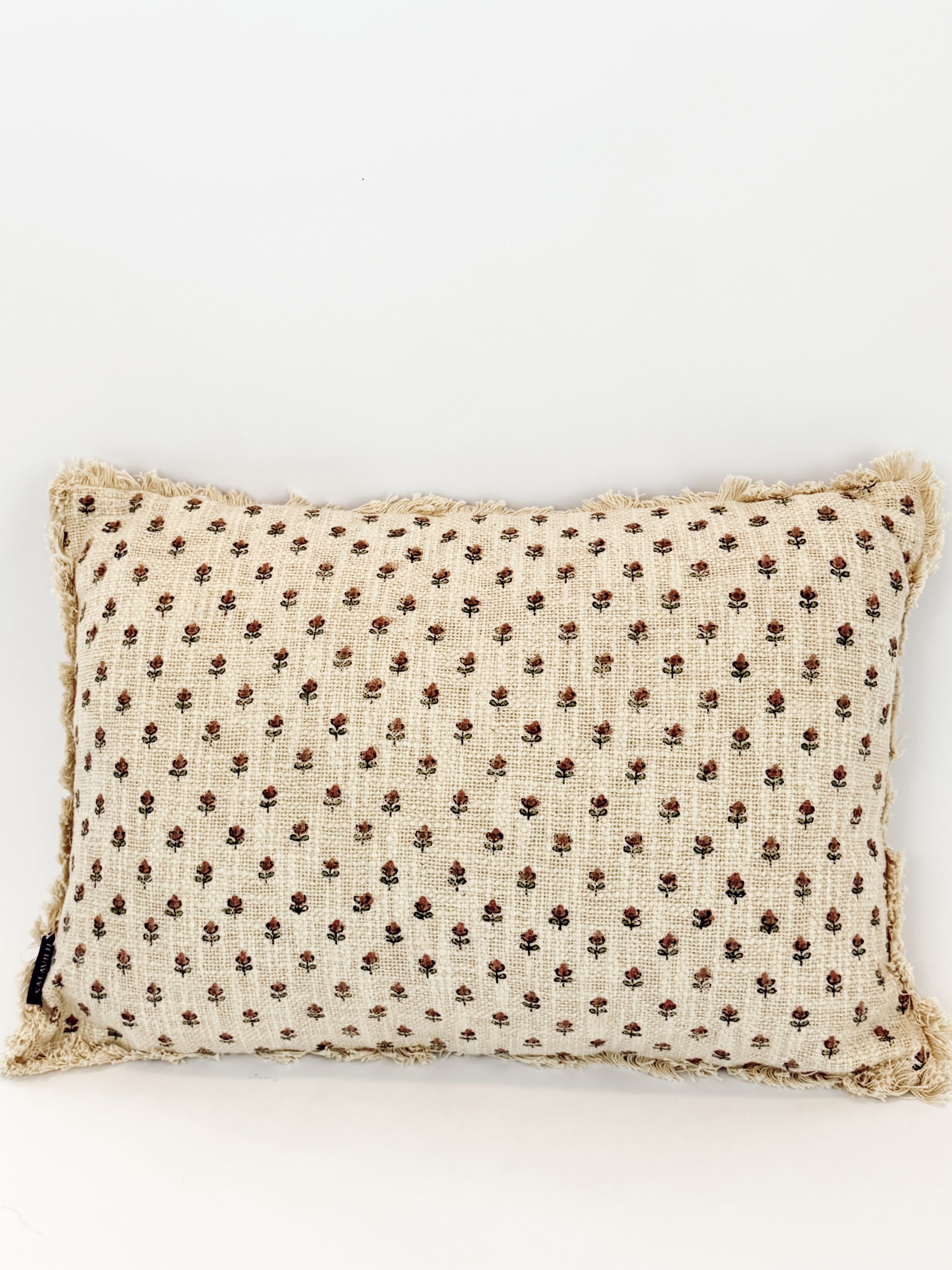 Floral Block Print Lumbar Pillow - 14