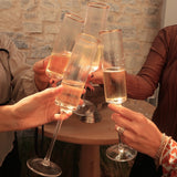 Gisele Champagne Flute w/ Gold Rim