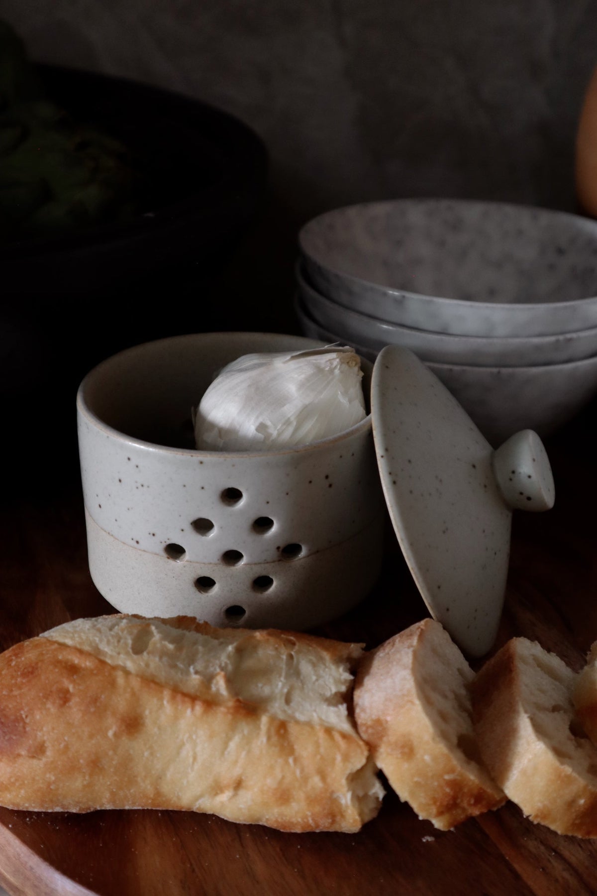 Stoneware Garlic Keeper