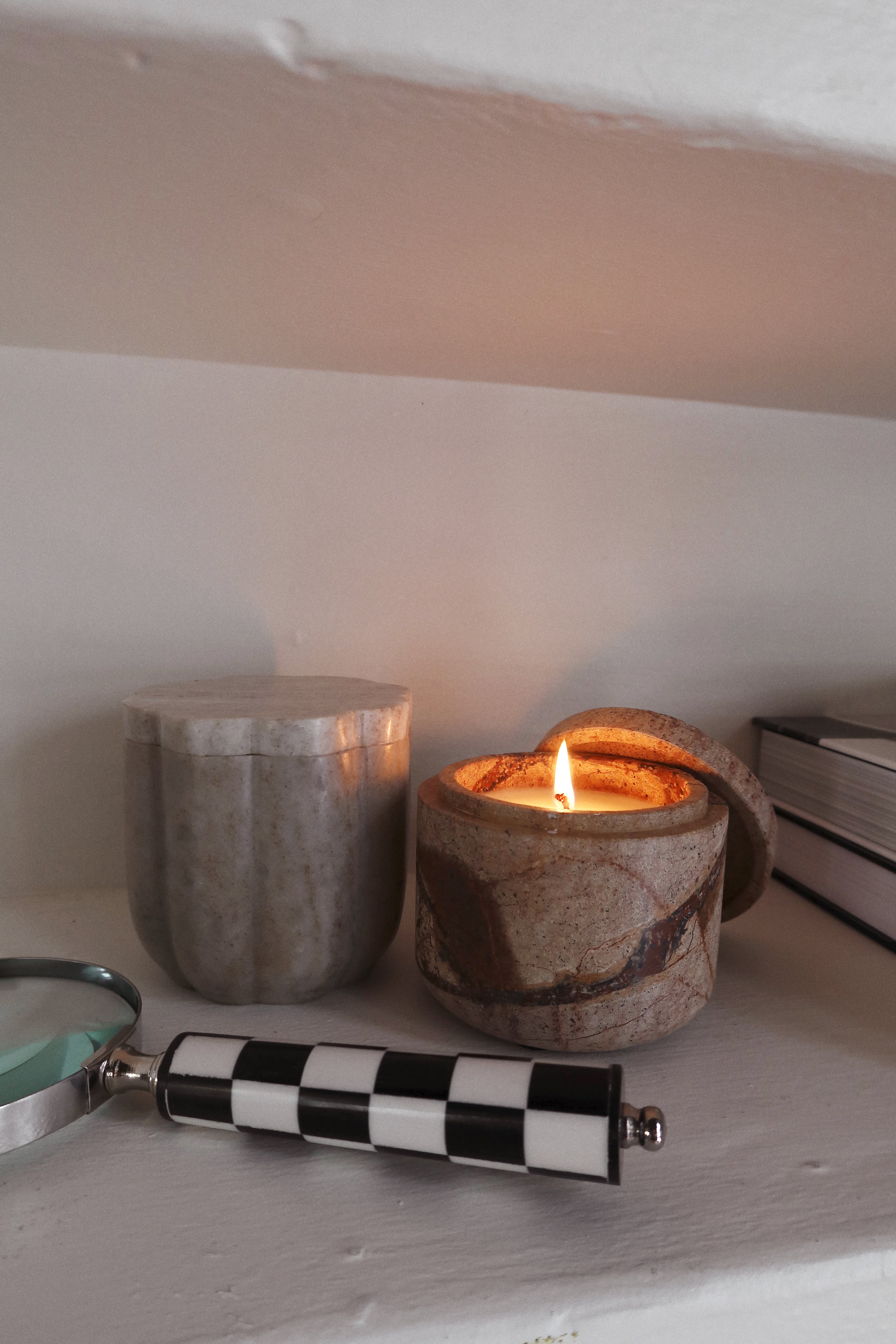 Tali Marble Candle - White Musk & Bamboo