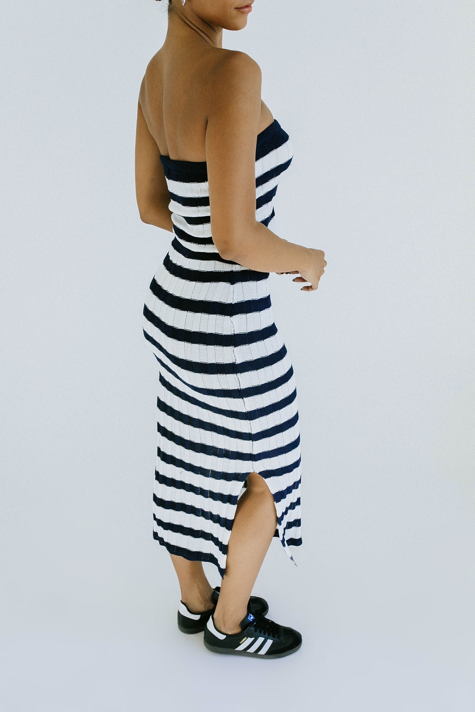 Chantelle Striped Top + Skirt Set - Navy + White