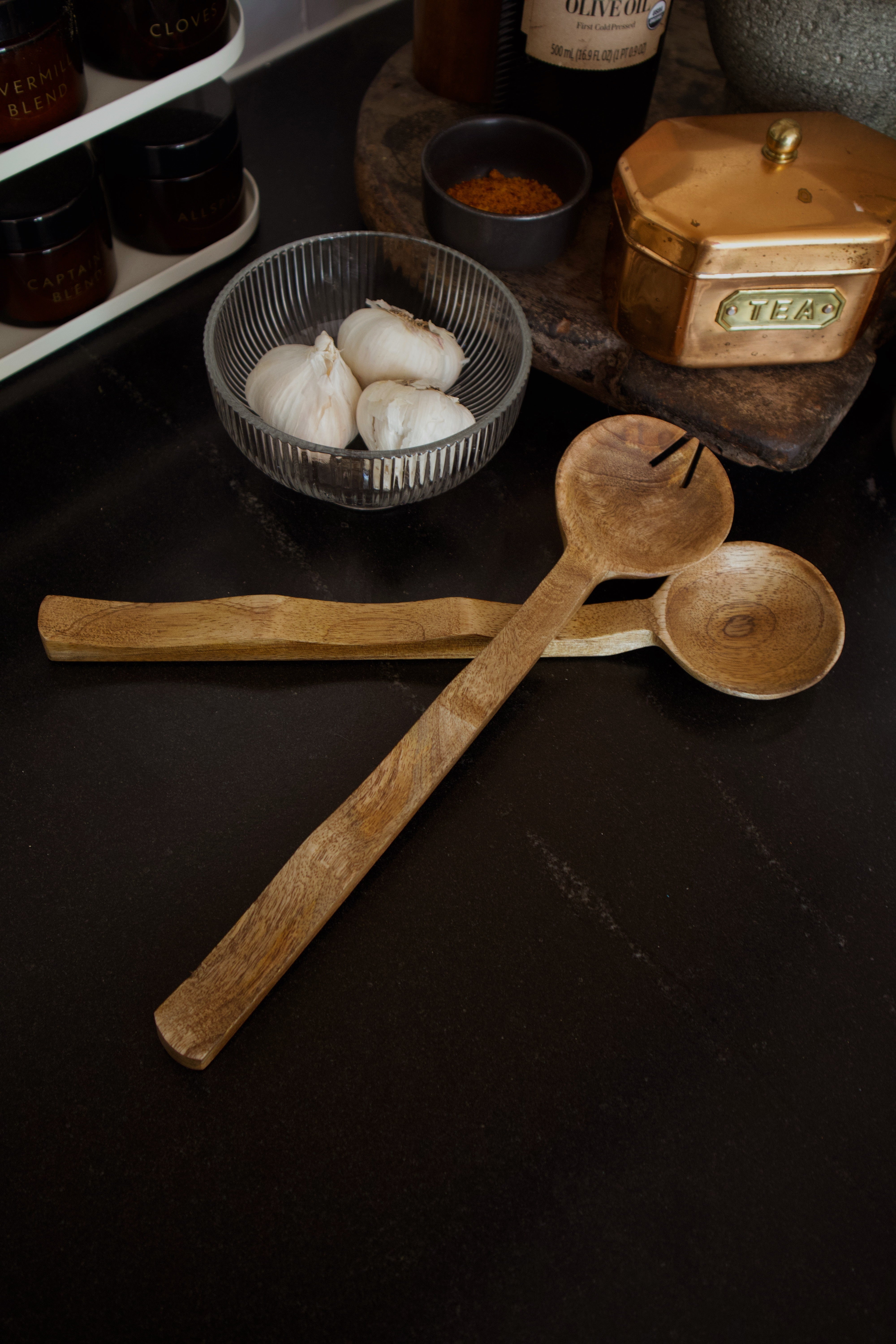 Mango Wood Salad Server Set