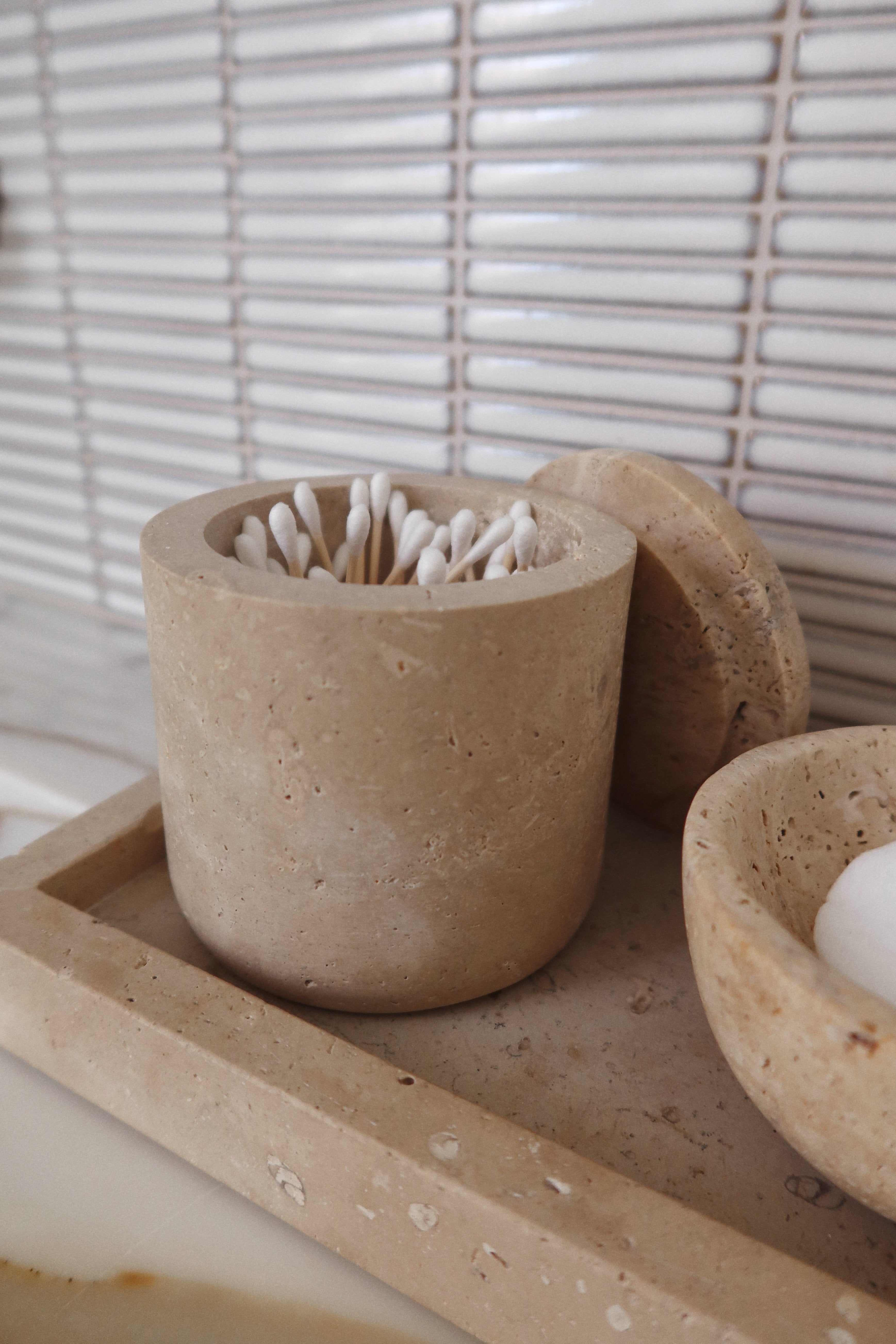 Santana Travertine Canister