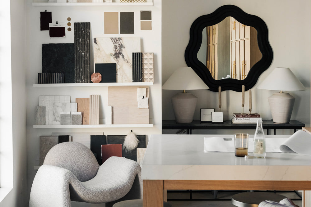 Designer Consultation Office with materials and swatches