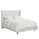 Austin Wingback Bed - Textured Linen White