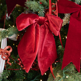 Velvet Bow Clip - Red