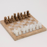 Orion Handmade Chess Set - Brown + White