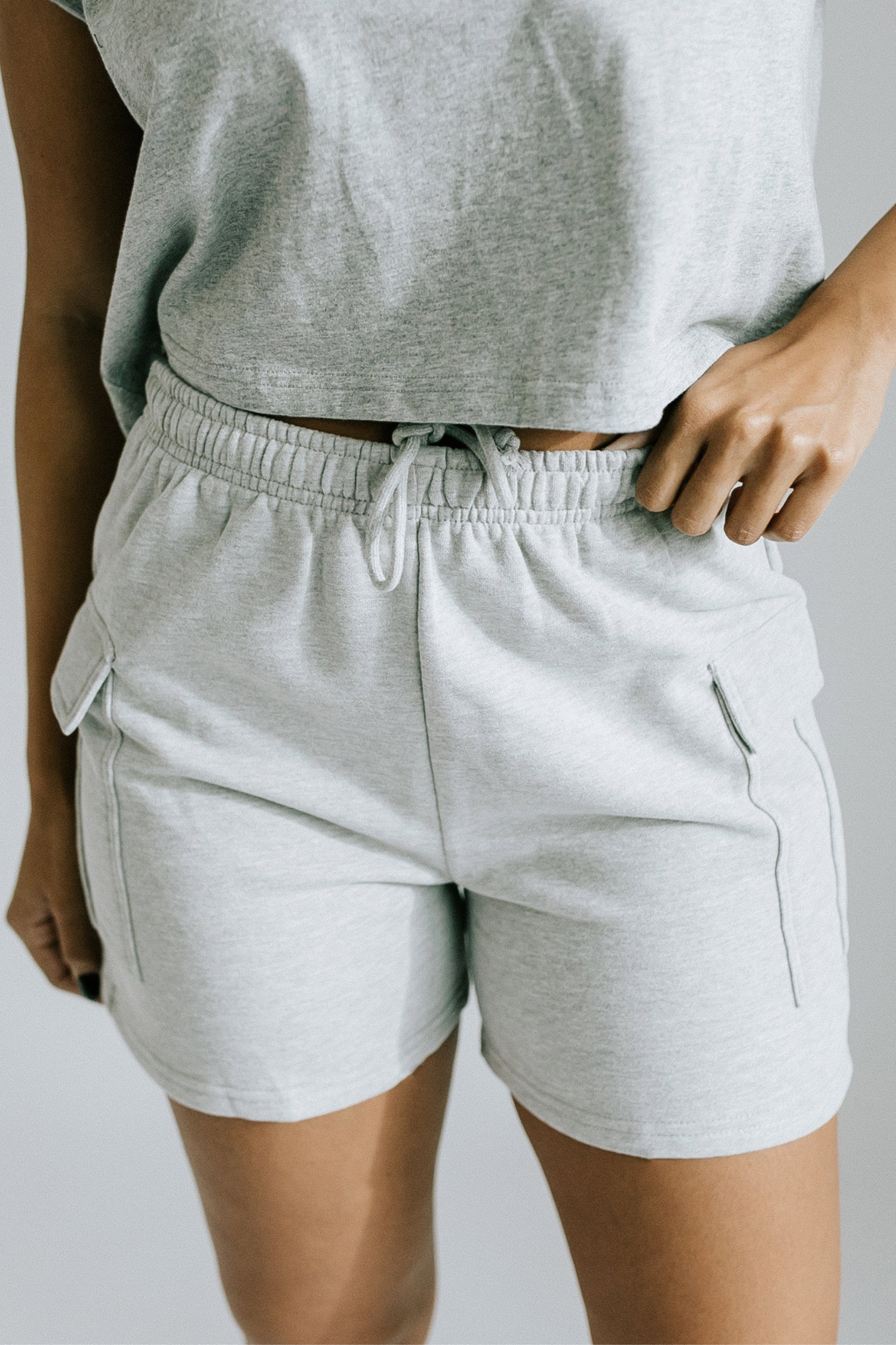 Huxley Cargo Sweat Shorts - Grey