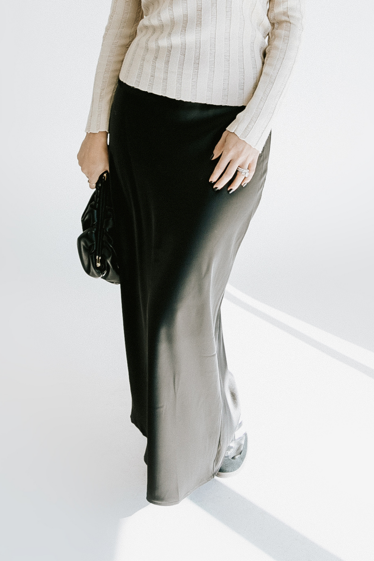 Good Things Satin Maxi Skirt - Black — THELIFESTYLEDCO Shop