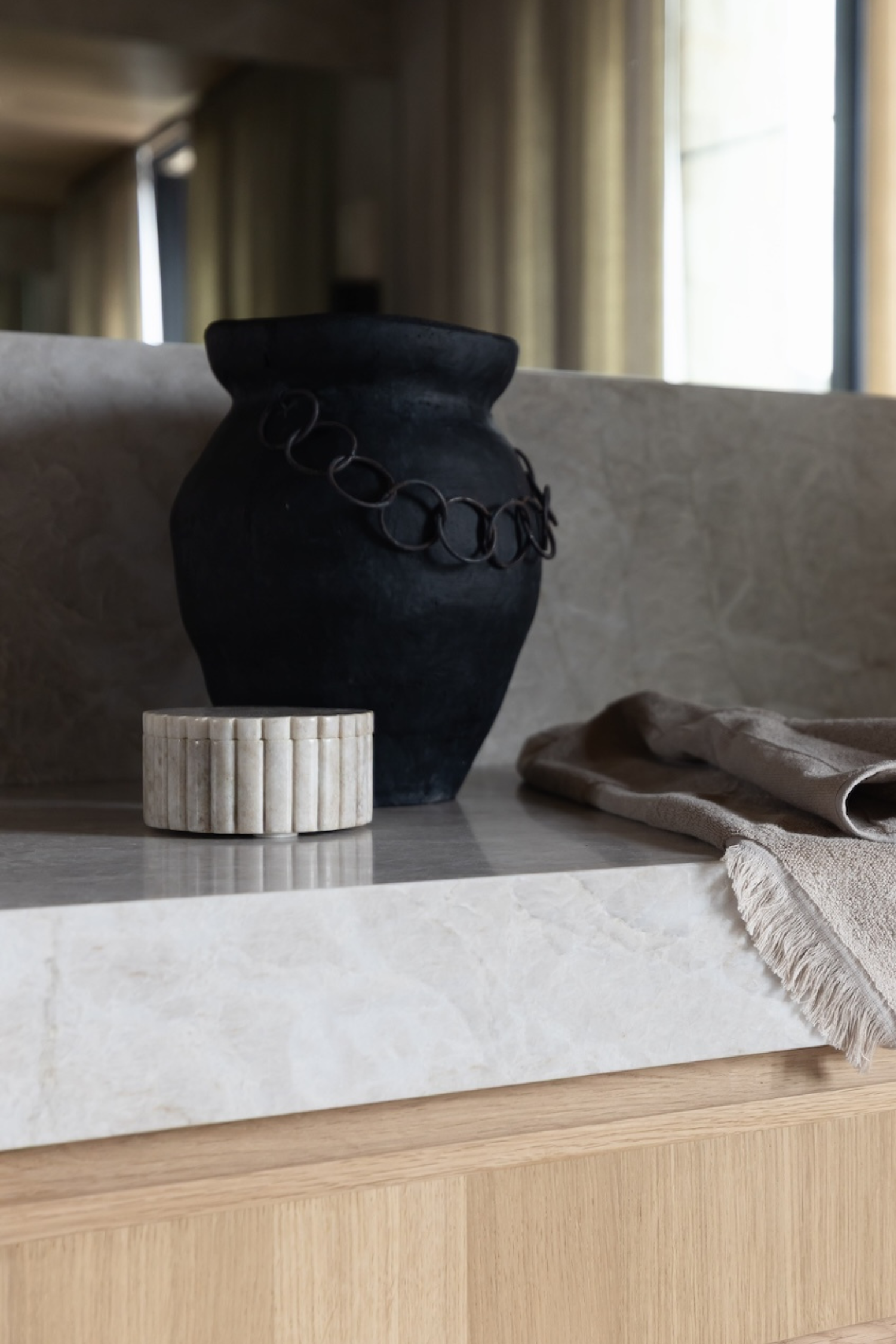 Terracotta Vase with Chain