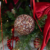 Speckled Glass Ornament - Red - 2 Sizes