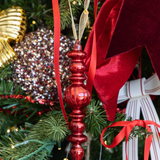 Glass Finial Ornament - Dark Red