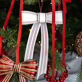 Metal Striped Bow Ornament - 2 Sizes