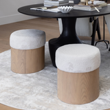 Nimes Velour Fur Ottoman - 3 Colors