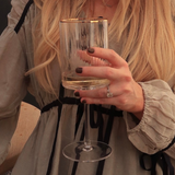 Gisele Wine Glass w/ Gold Rim
