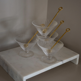Ribbed Stemless Martini Glass