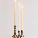 Mini Antique Brass Taper Holders - Set of 3