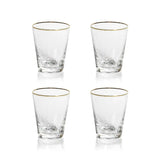 Gold Rim Tapered Glasses - Set of 4 - 2 Types