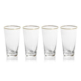 Gold Rim Tapered Glasses - Set of 4 - 2 Types