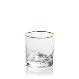 Gold Rim Hammered Glasses - Set of 4 - 2 Types