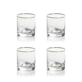 Gold Rim Hammered Glasses - Set of 4 - 2 Types