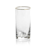 Gold Rim Hammered Glasses - Set of 4 - 2 Types
